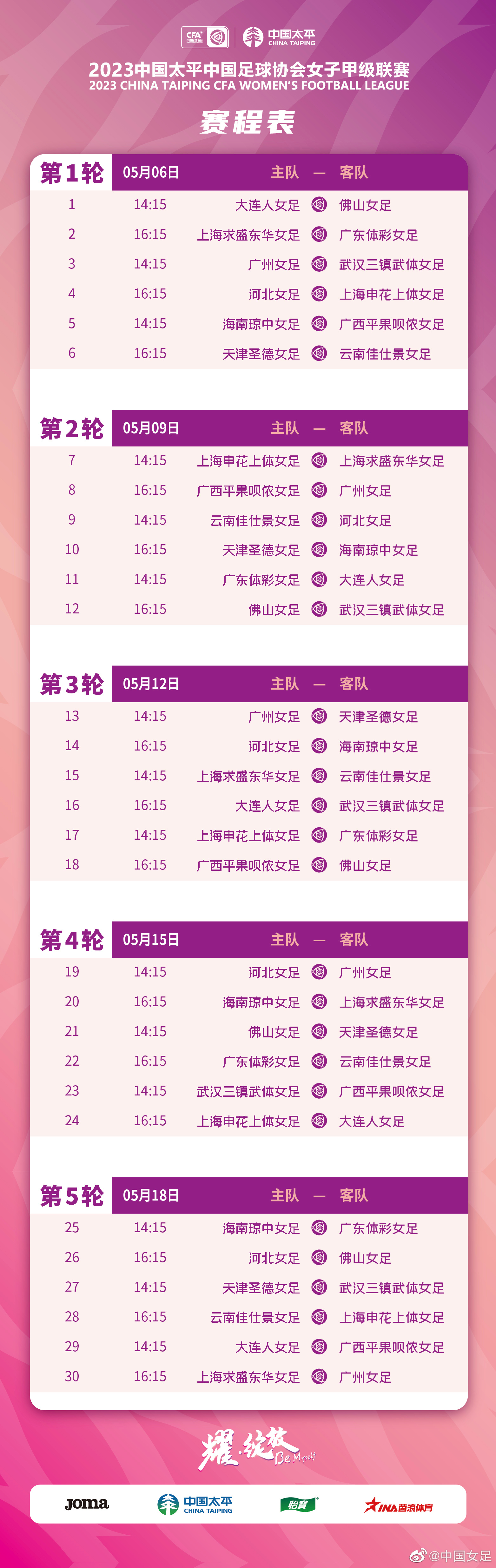 国际女足比赛赛程公布，期待更多精彩对决